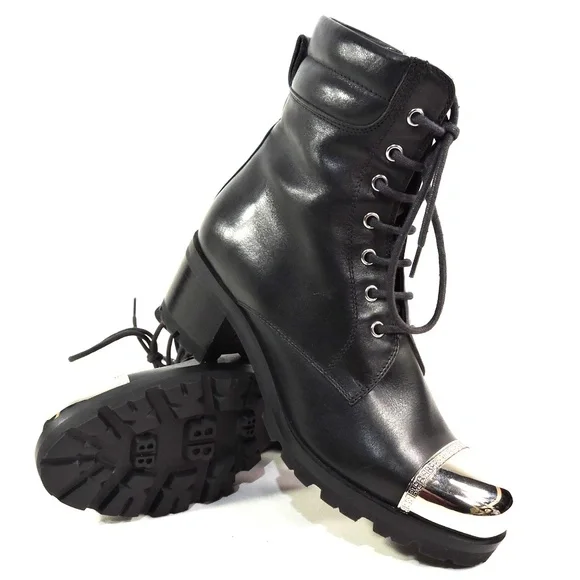 BALDININI 🇮🇹 WOMEN'S BLACK SOFT LEATHER WINTER FASHION ANKLE BOOTIE - Picture 7 of 7